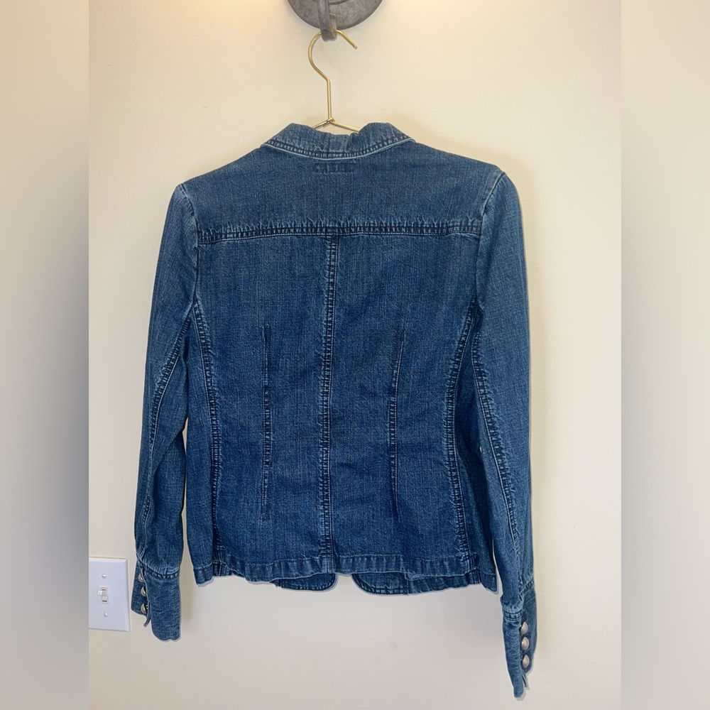 Y2K Massini Denim Blazer Jacket Fitted Jean Jacket Size M - Picture 2 of 11